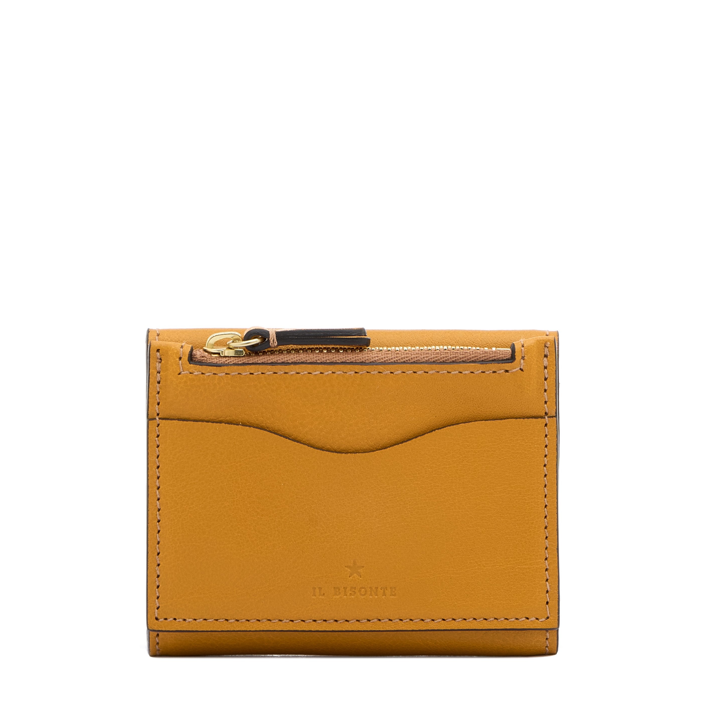 Anna | Portafoglio piccolo da donna in pelle colore giallo narciso — 
back or detail view
 — 3 of 5