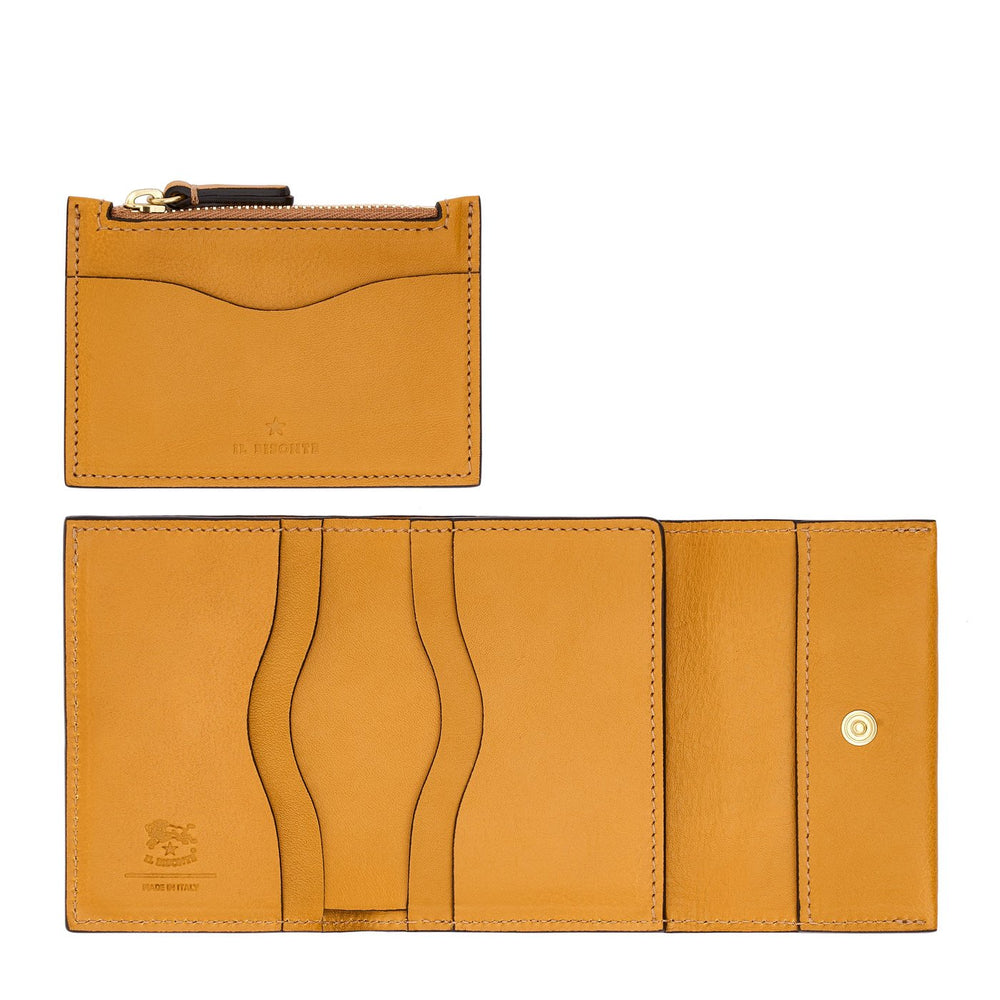 Anna | Portafoglio piccolo da donna in pelle colore giallo narciso — 
interior detail view
 — 4 of 5