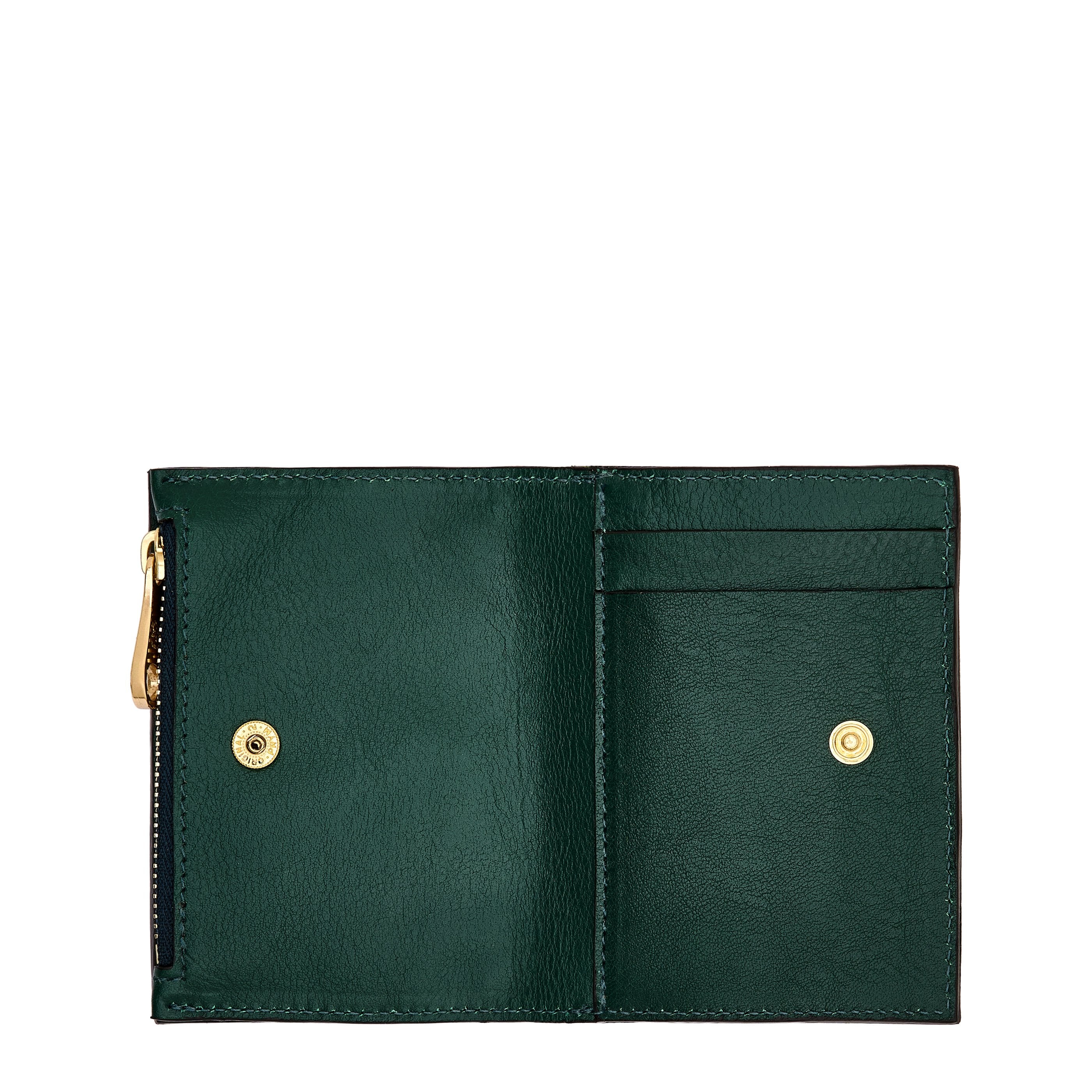 Storia | Portefeuille zippé pour femme en cuir couleur vert oleandro — 
back or detail view
 — 3 of 4