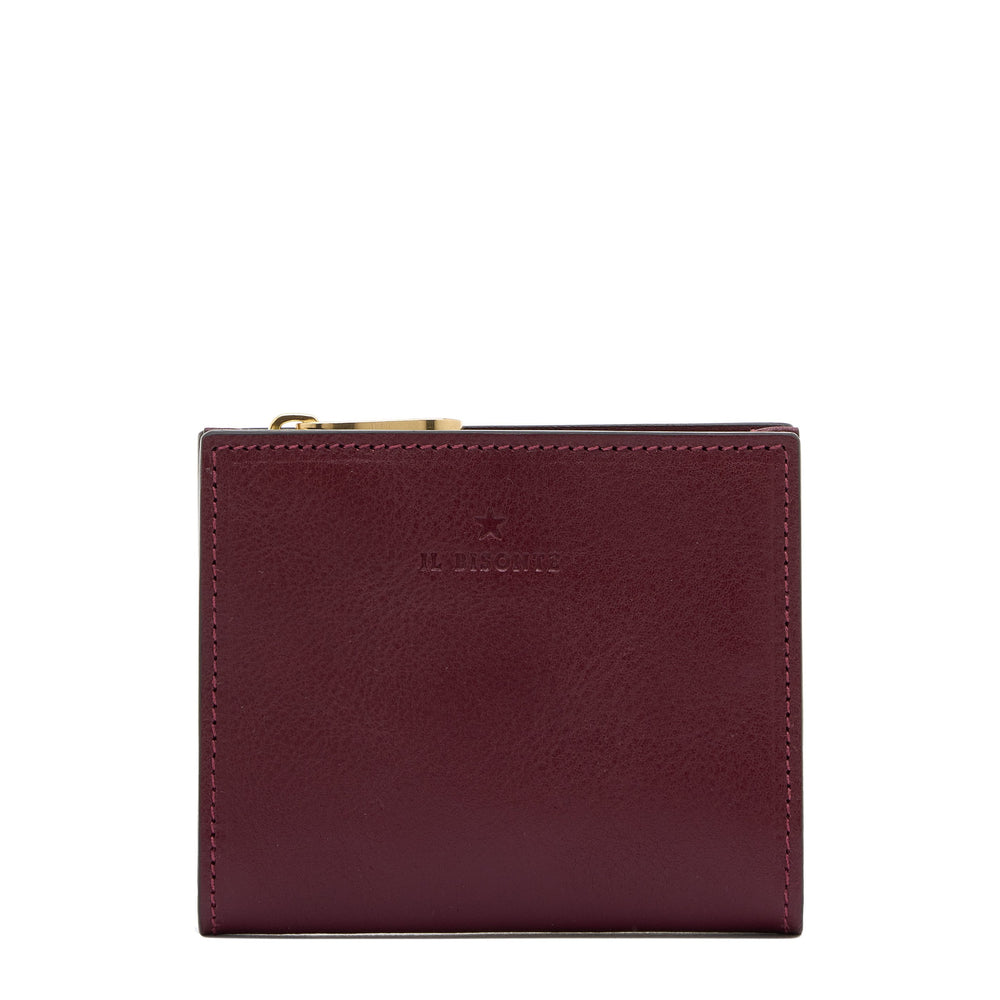 Storia | Portafoglio piccolo da donna in pelle colore amarena — 
front view
 — 1 of 4