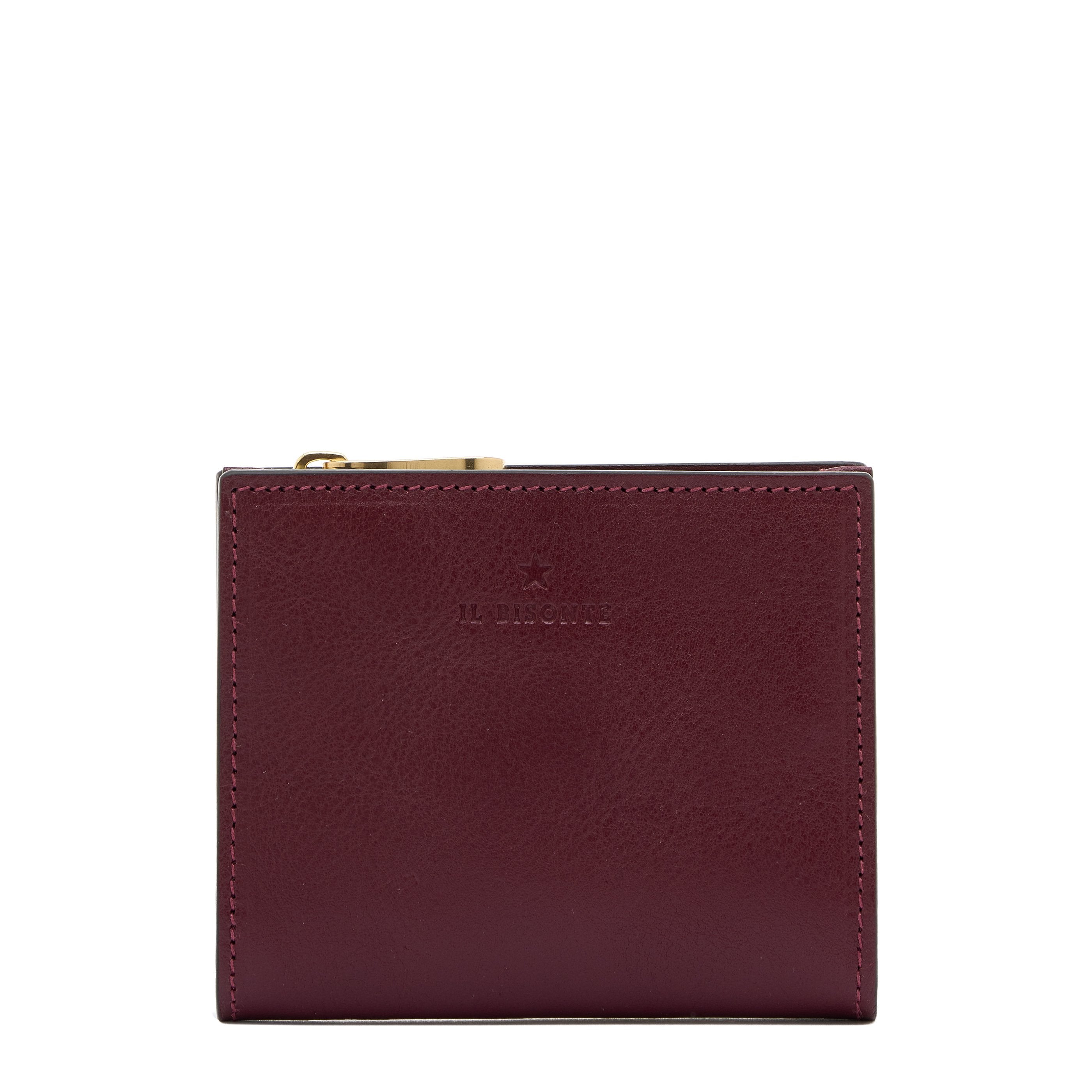 Storia | Portafoglio piccolo da donna in pelle colore amarena — 
front view
 — 1 of 4
