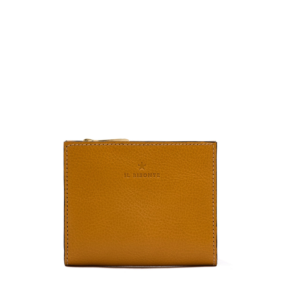 Storia | Portafoglio piccolo da donna in pelle colore giallo narciso — 
front view
 — 1 of 4