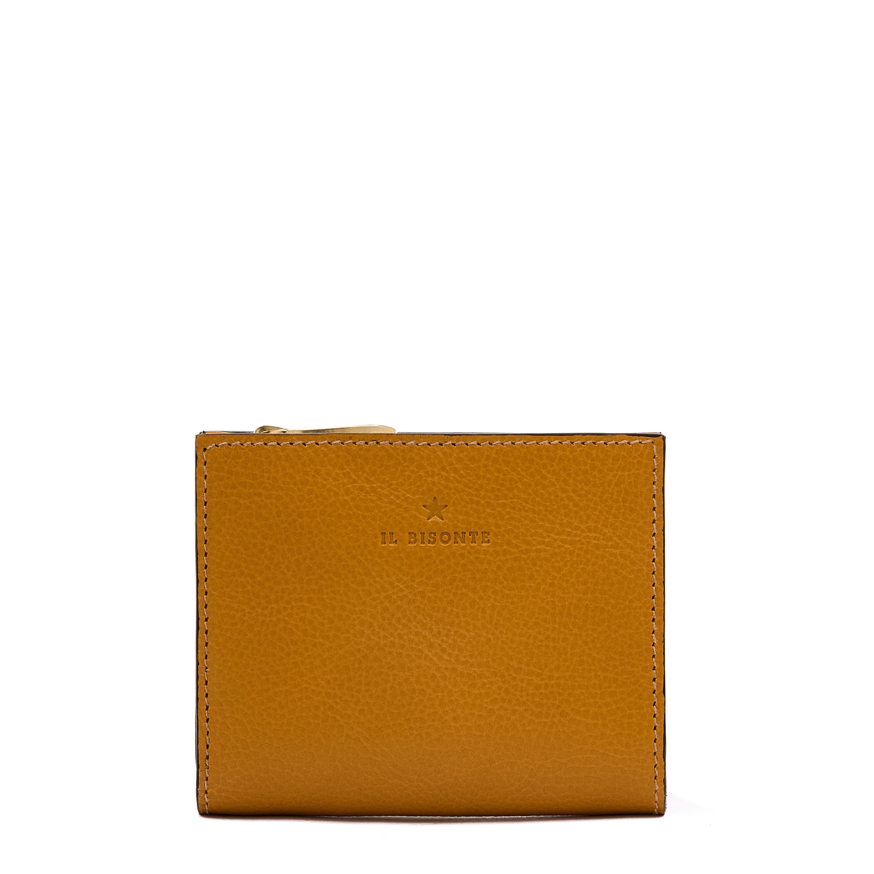 Storia | Portafoglio piccolo da donna in pelle colore giallo narciso — 
front view
 — 1 of 4