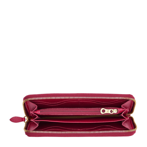 Ametista | Women's zip around wallet in leather color cherry