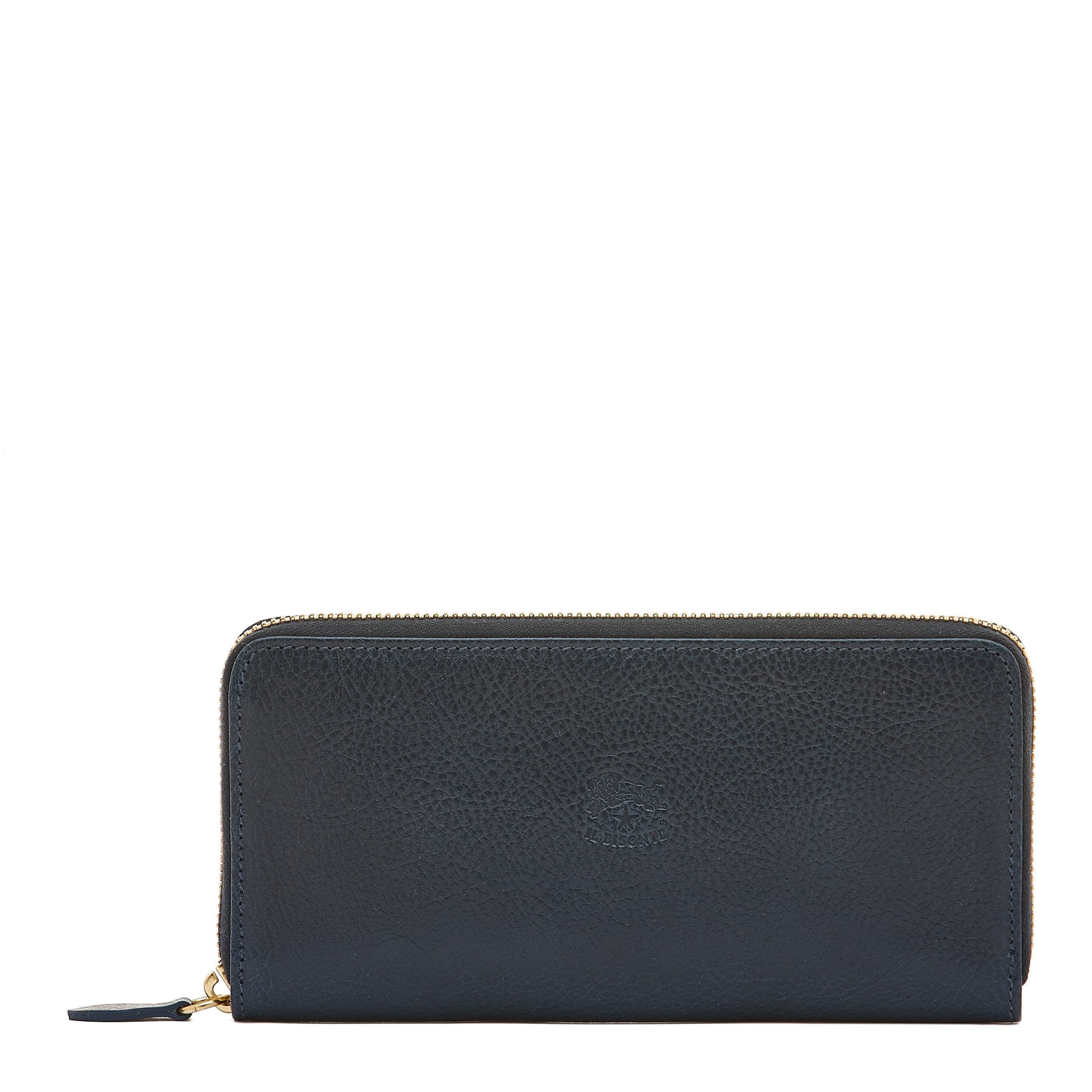 Ametista | Women's zip around wallet in calf leather color blue