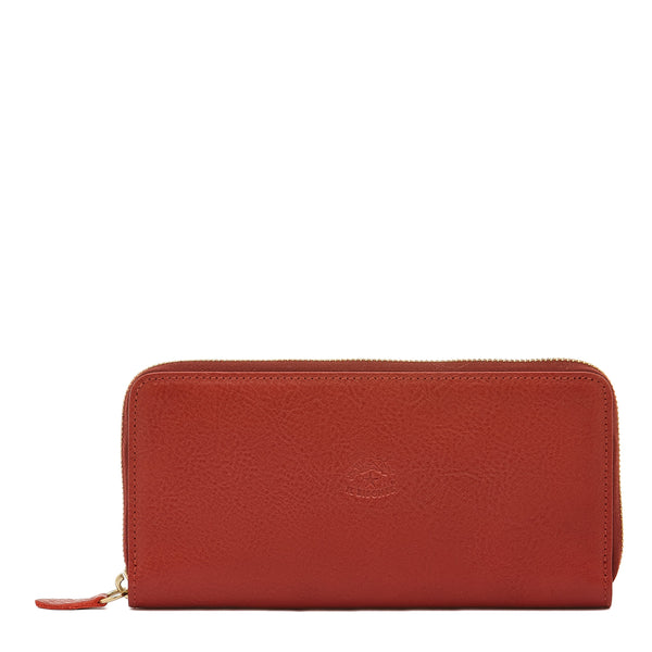 Ametista | Women's zip around wallet in calf leather color red