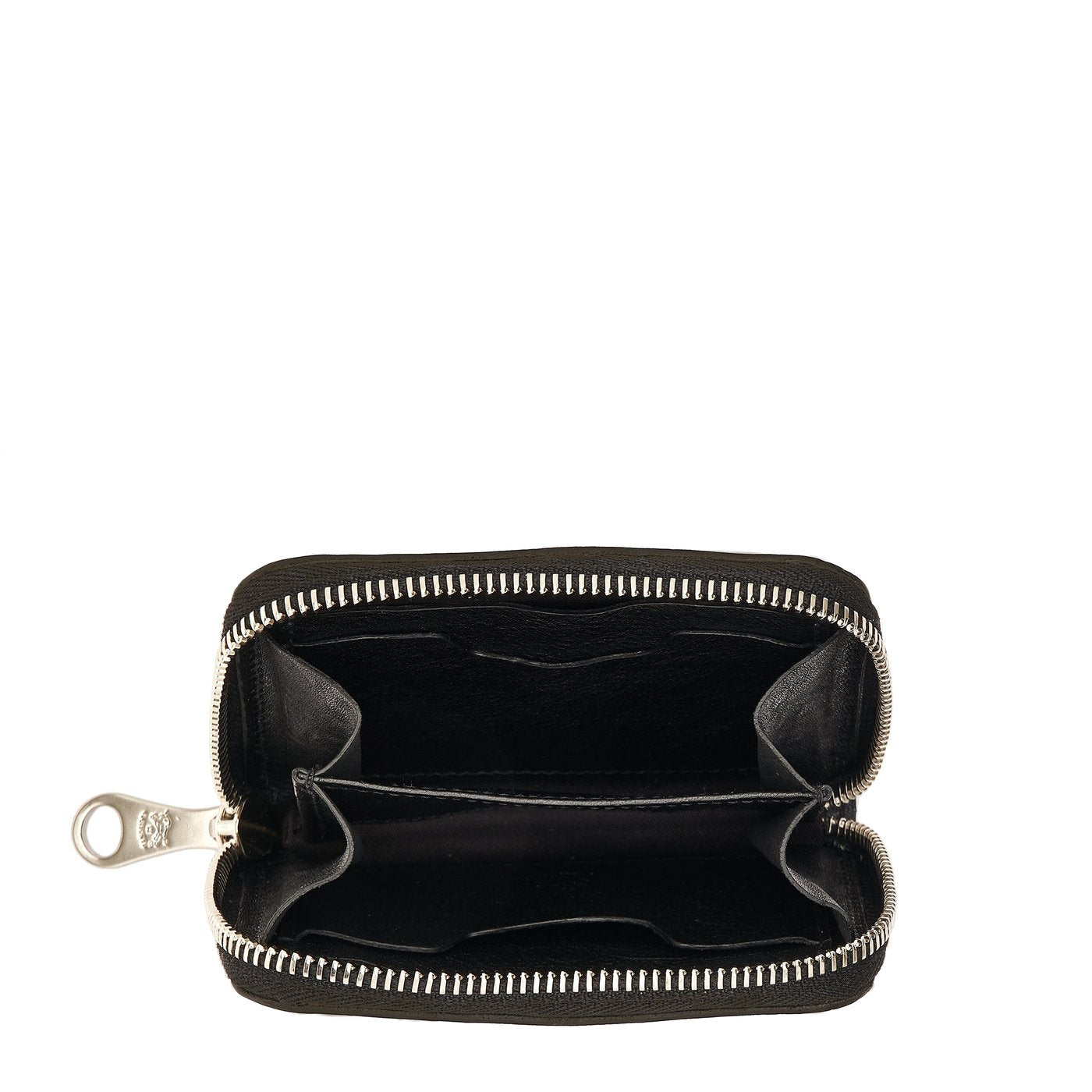 Cestello | Men's zip around wallet in vintage leather color black