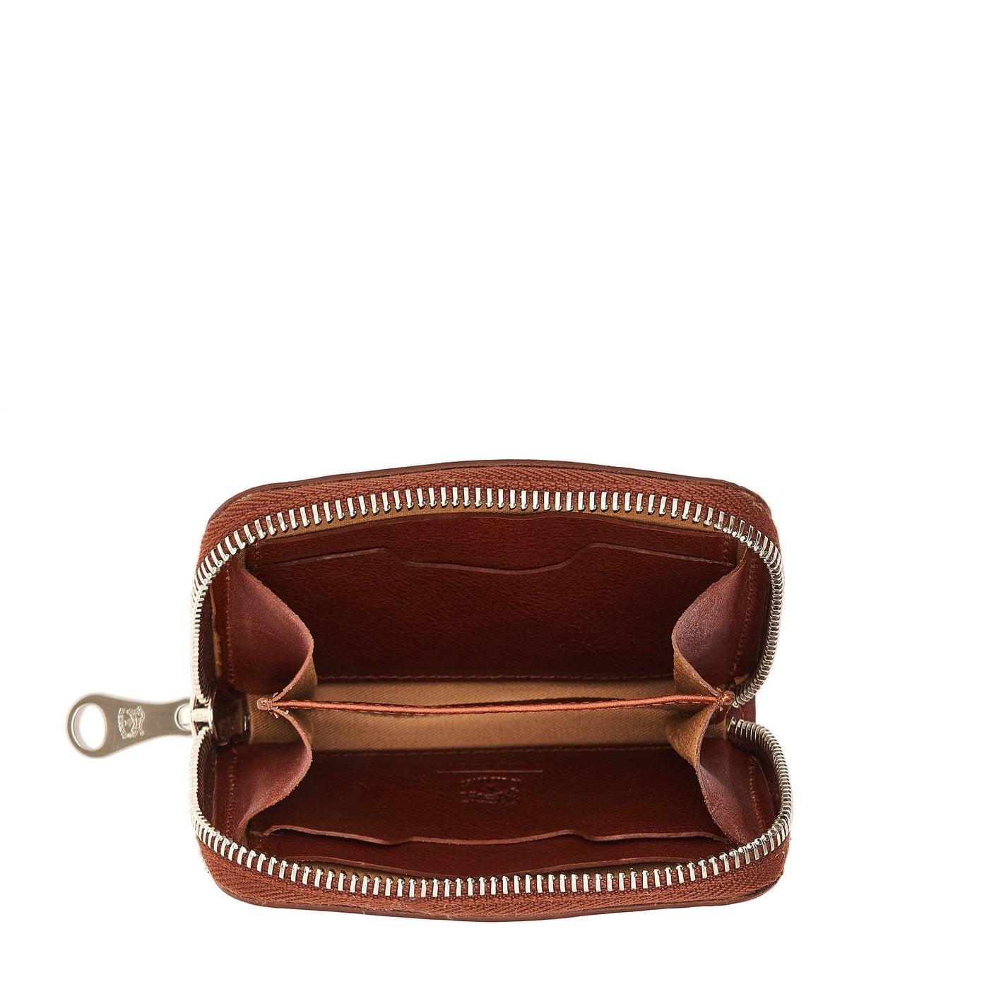 Cestello | Men's zip around wallet in vintage leather color sepia