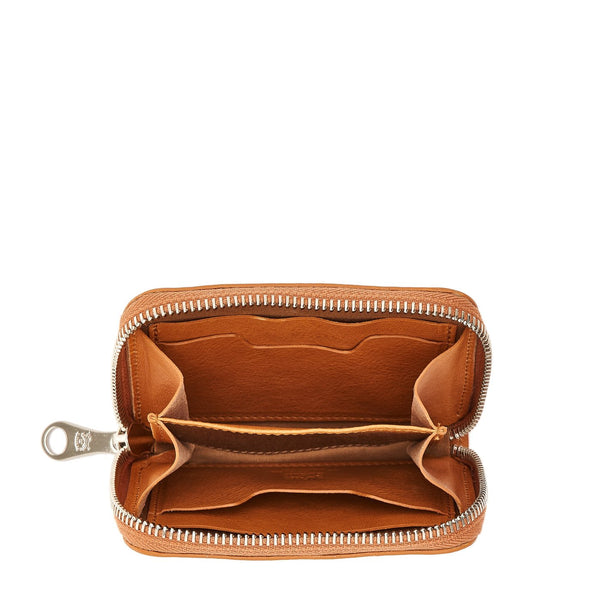 Cestello | Men's Zip Around Wallet in Vintage Leather color Natural